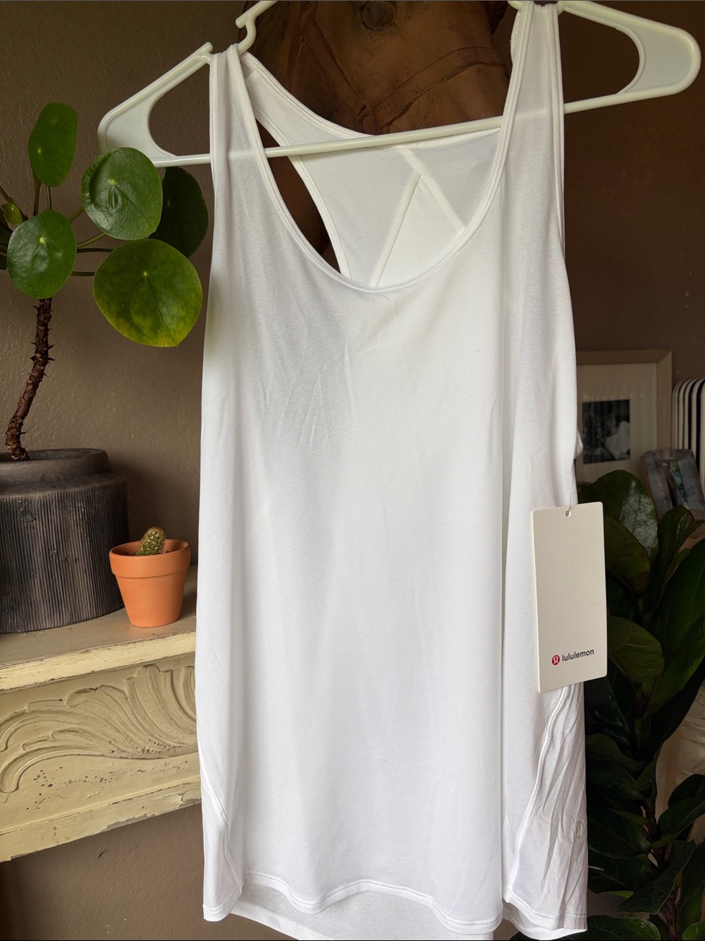 lululemon White Top with Red Logo Tag